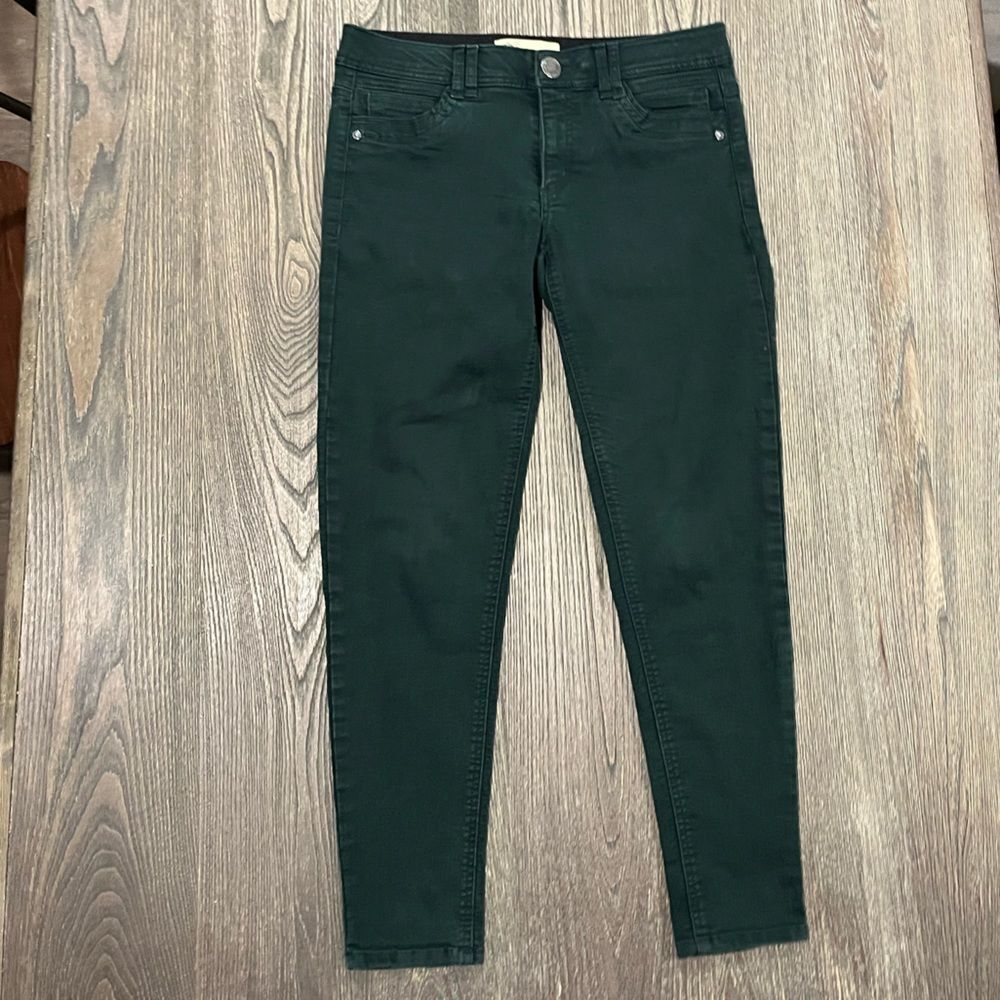 Democracy Ab Technology Skinny Pants Mid Rise Slim Ankle Stretch Green Size 6
